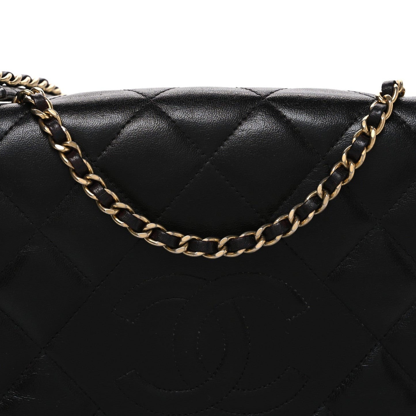 Lambskin Quilted Medium Diamond CC Flap Black