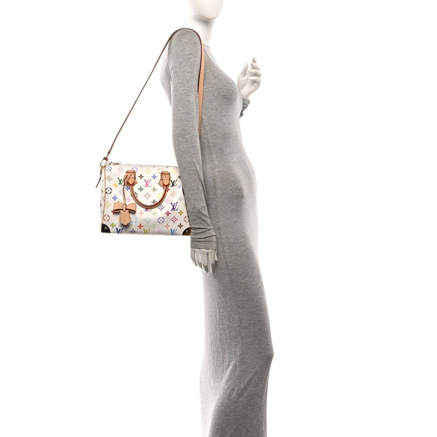 LV X TM Monogram Multicolor Speedy Bandouliere 25 White