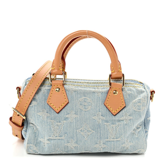 Monogram Denim Nano Speedy Sky Blue
