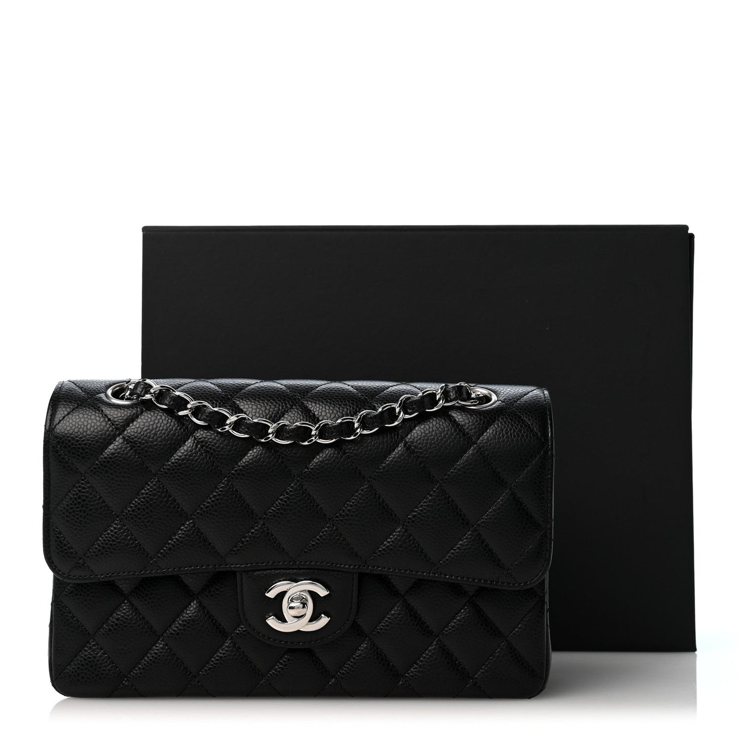 Caviar Quilted Small Double Flap Black