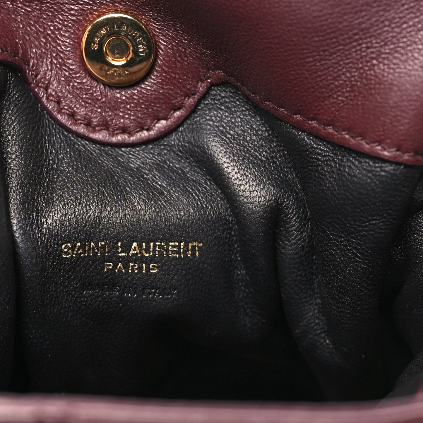 Lambskin Matelasse Monogram Mini Jamie Shoulder Pouch Rouge Cabernet