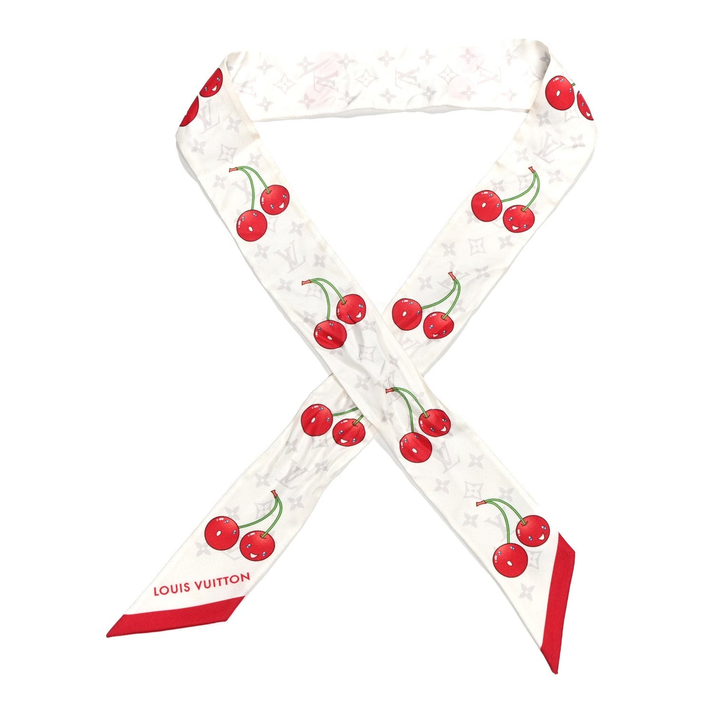 LV X TM Silk Monogram Cerises Bandeau White