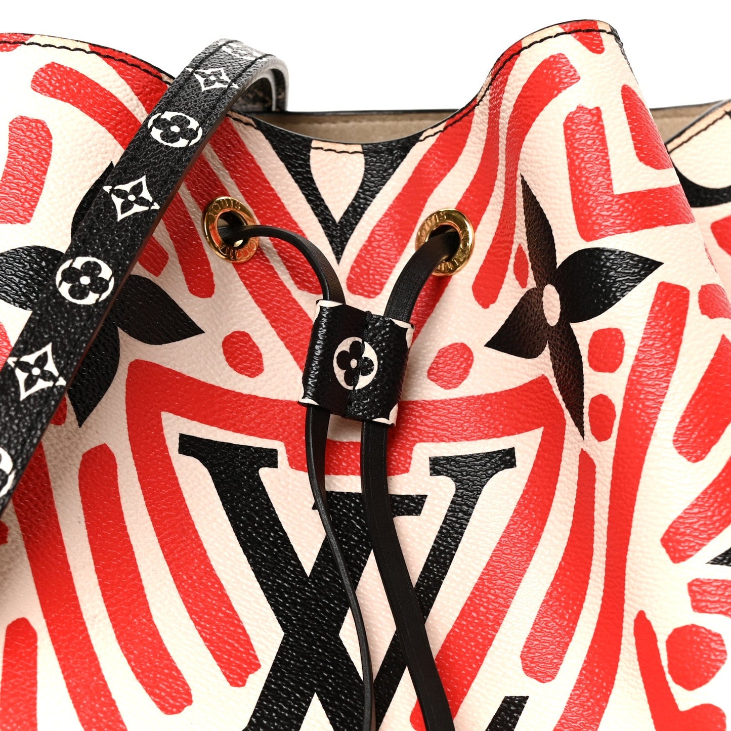 Monogram Giant Crafty NeoNoe MM Creme Rouge Black