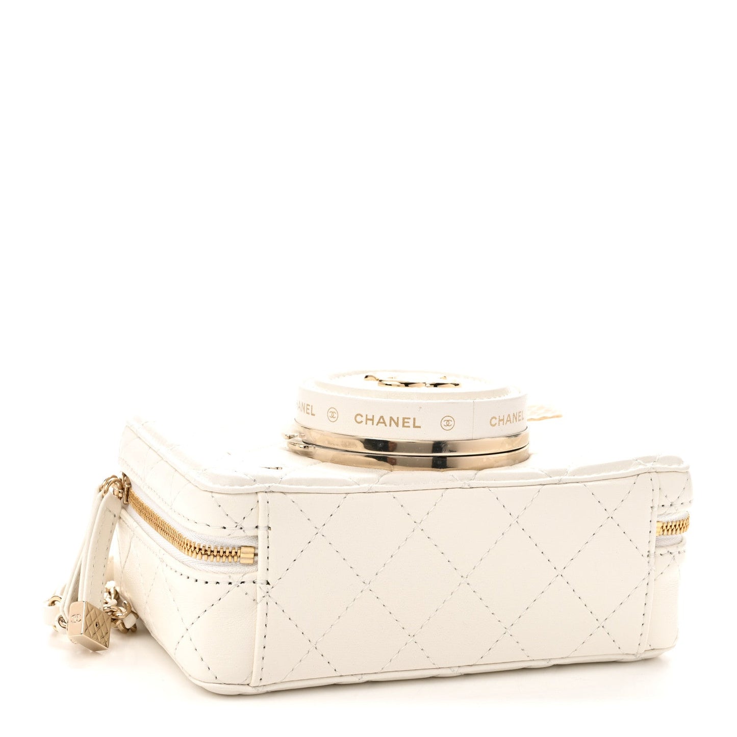 Lambskin Quilted Coco Click Bag White