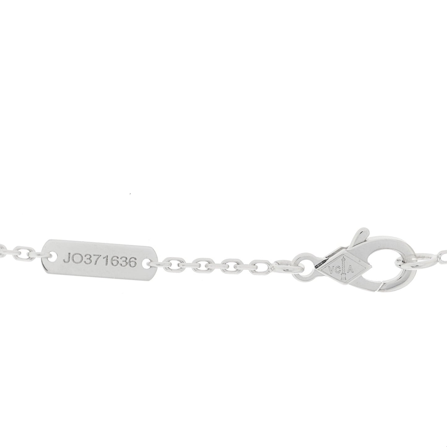 18k White Gold Chalcedony Vintage Alhambra Pendant Necklace