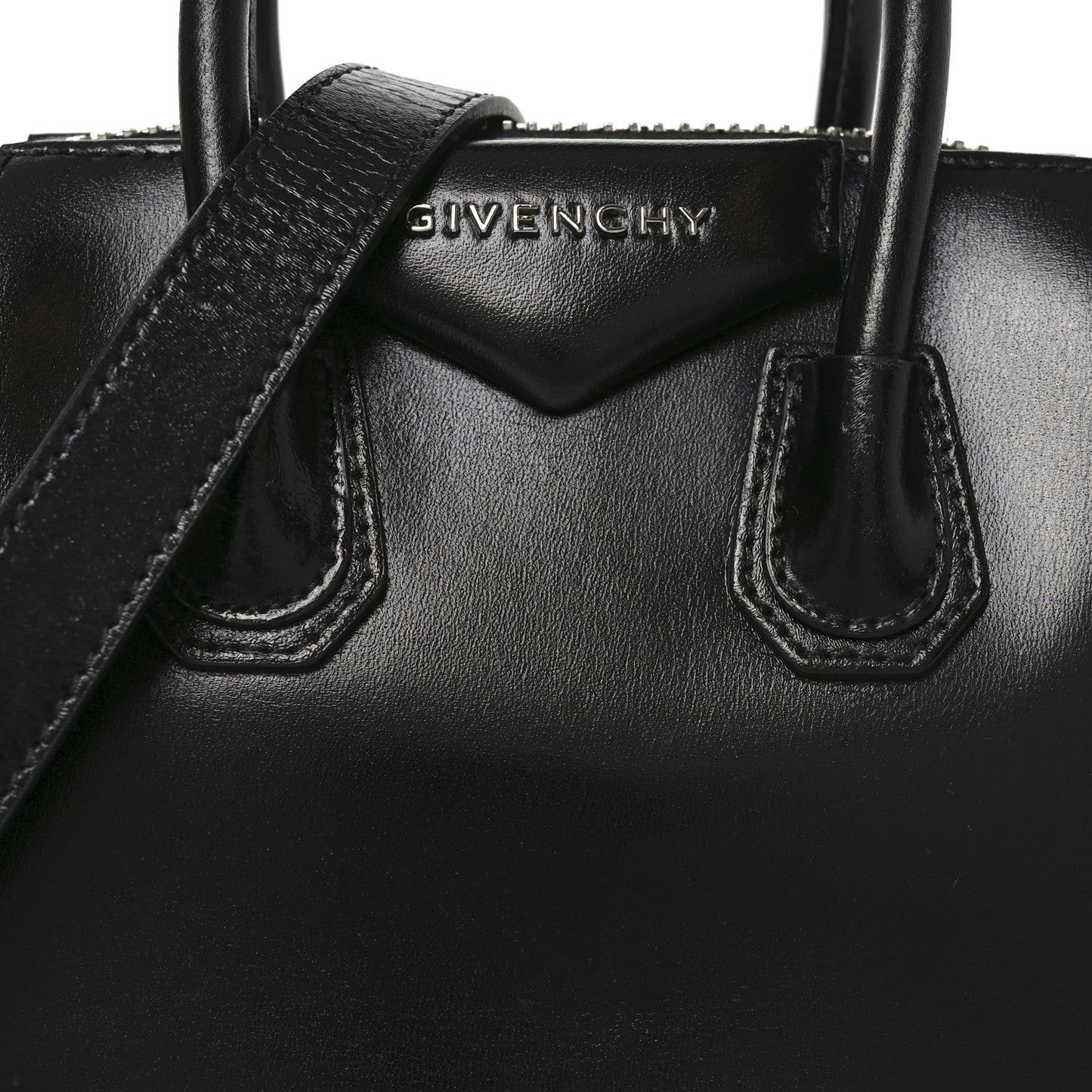 Shiny Lord Calfskin Mini Antigona Black