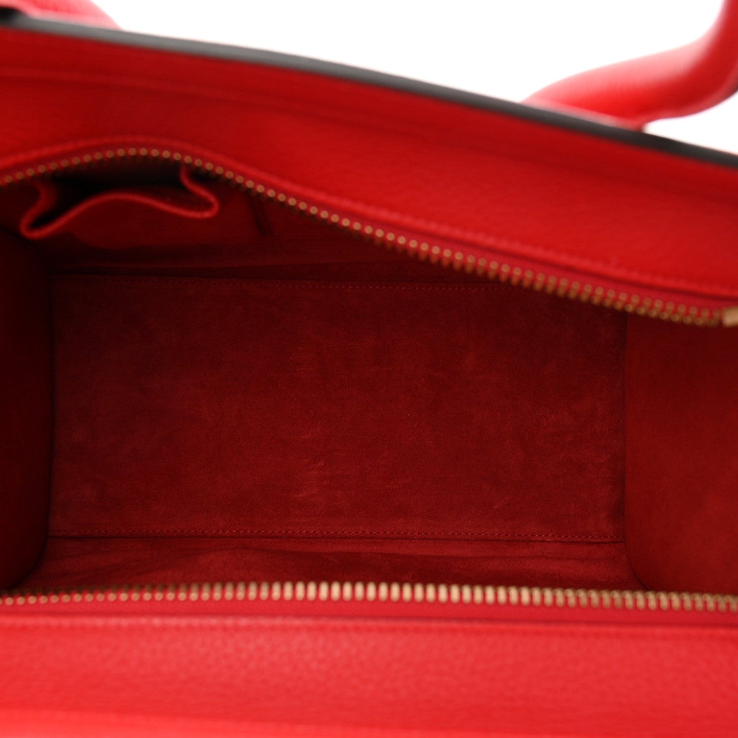 Drummed Calfskin Micro Luggage Coquelicot