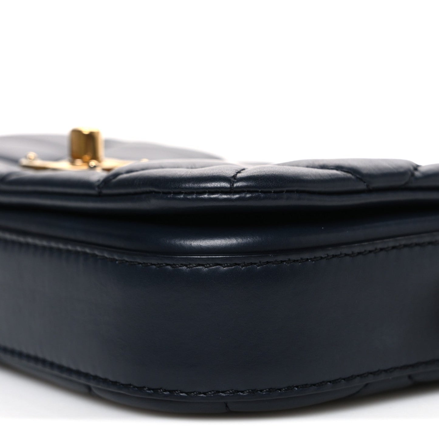 Calfskin Quilted Mini Nailed CC Flap Bag Blue