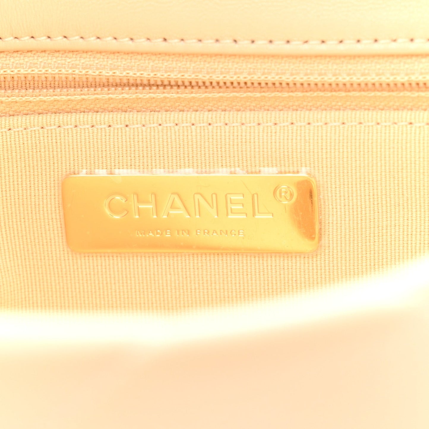 Lambskin Quilted Medium Chanel 19 Flap Beige