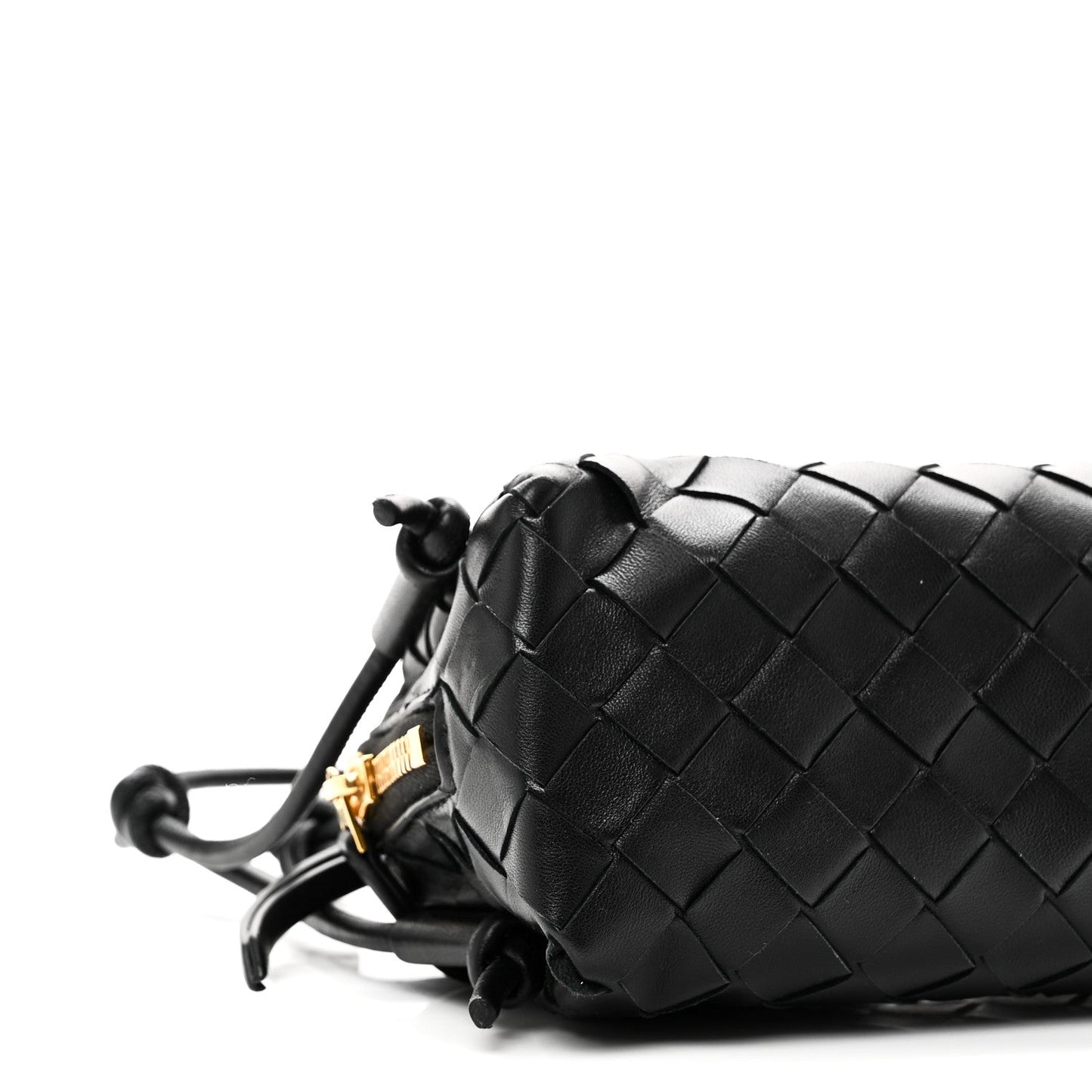 Calfskin Intrecciato Small Loop Top Handle Black