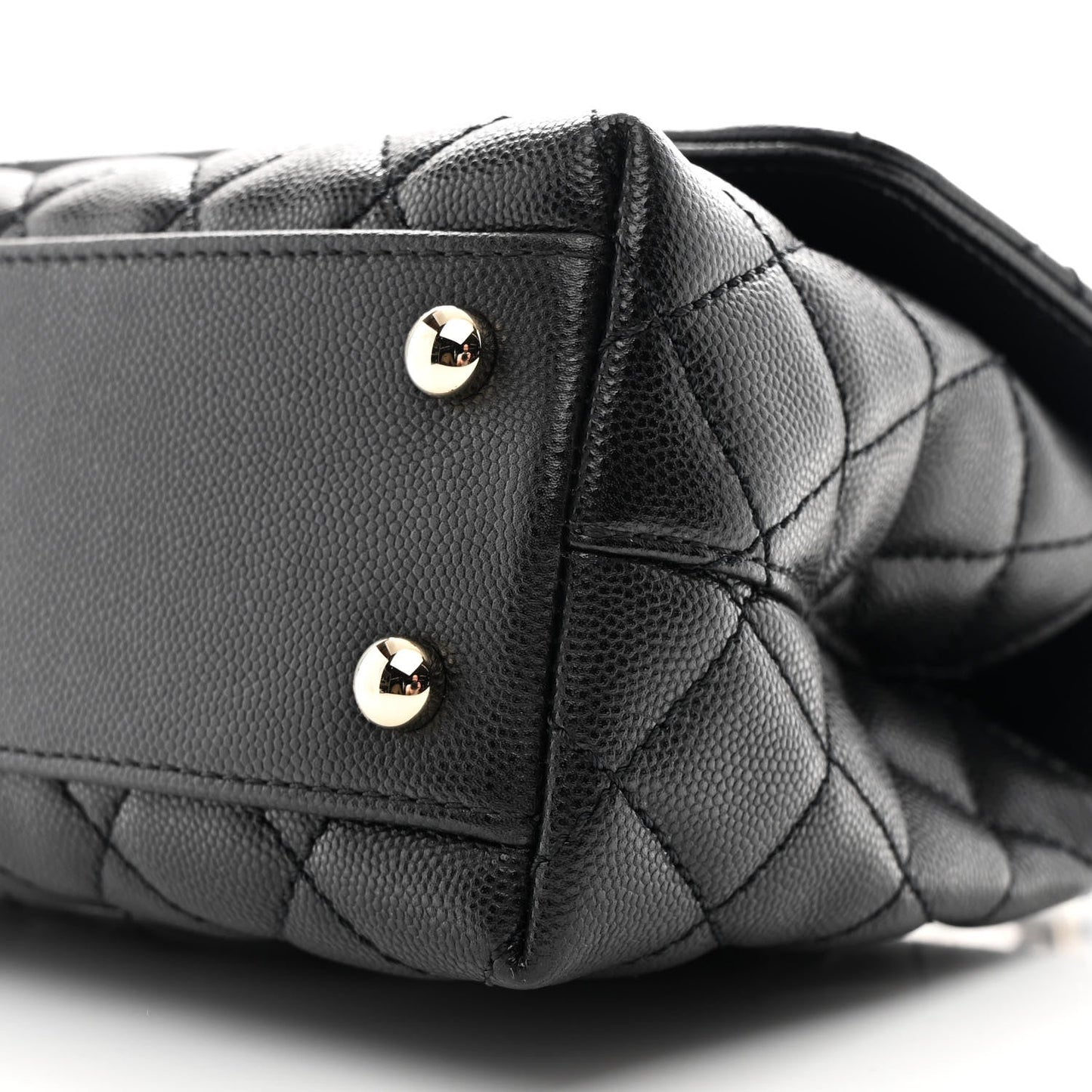 Caviar Quilted Mini Coco Handle Flap Black