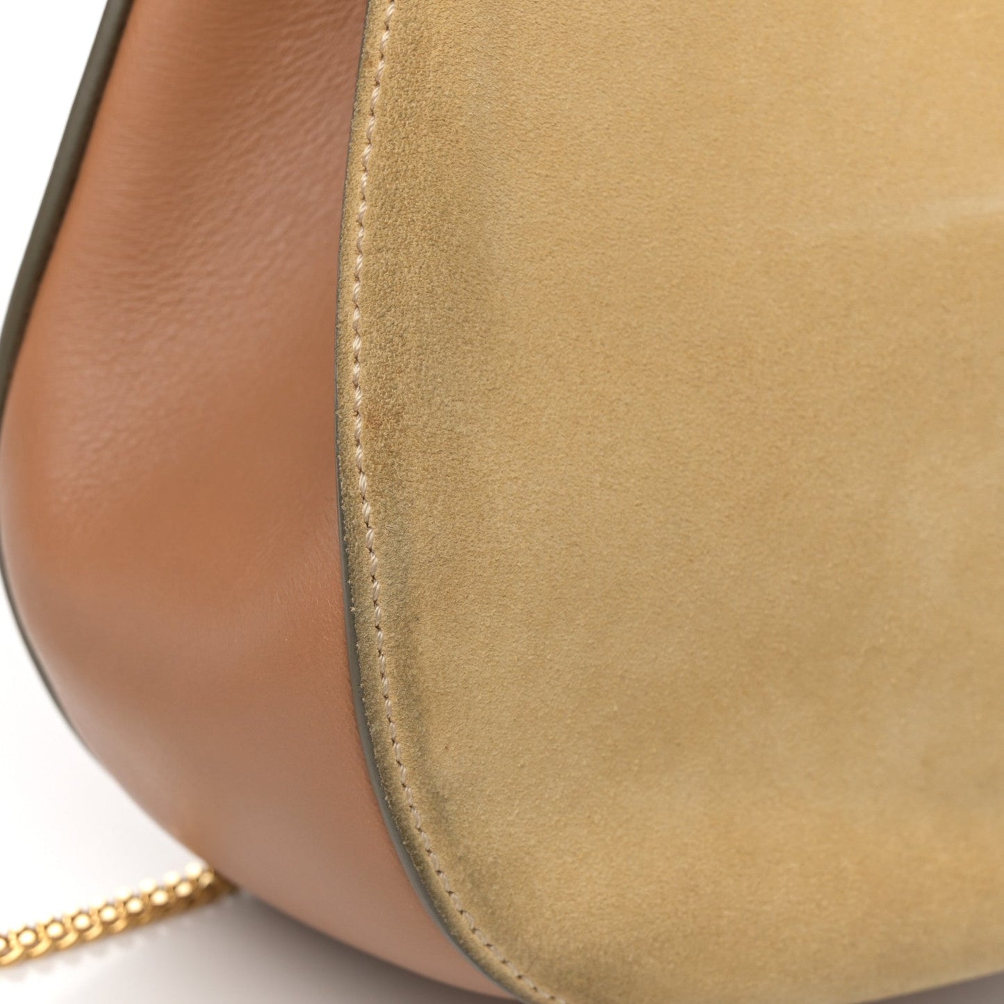 Suede Smooth Calfskin Drew Shoulder Bag Milky Coffee
