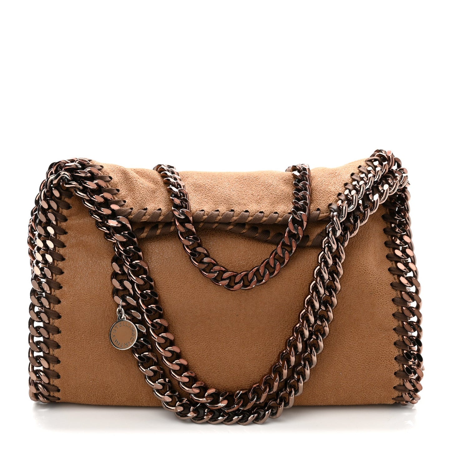 Shaggy Deer Mini Falabella Fold Over Tote Camel