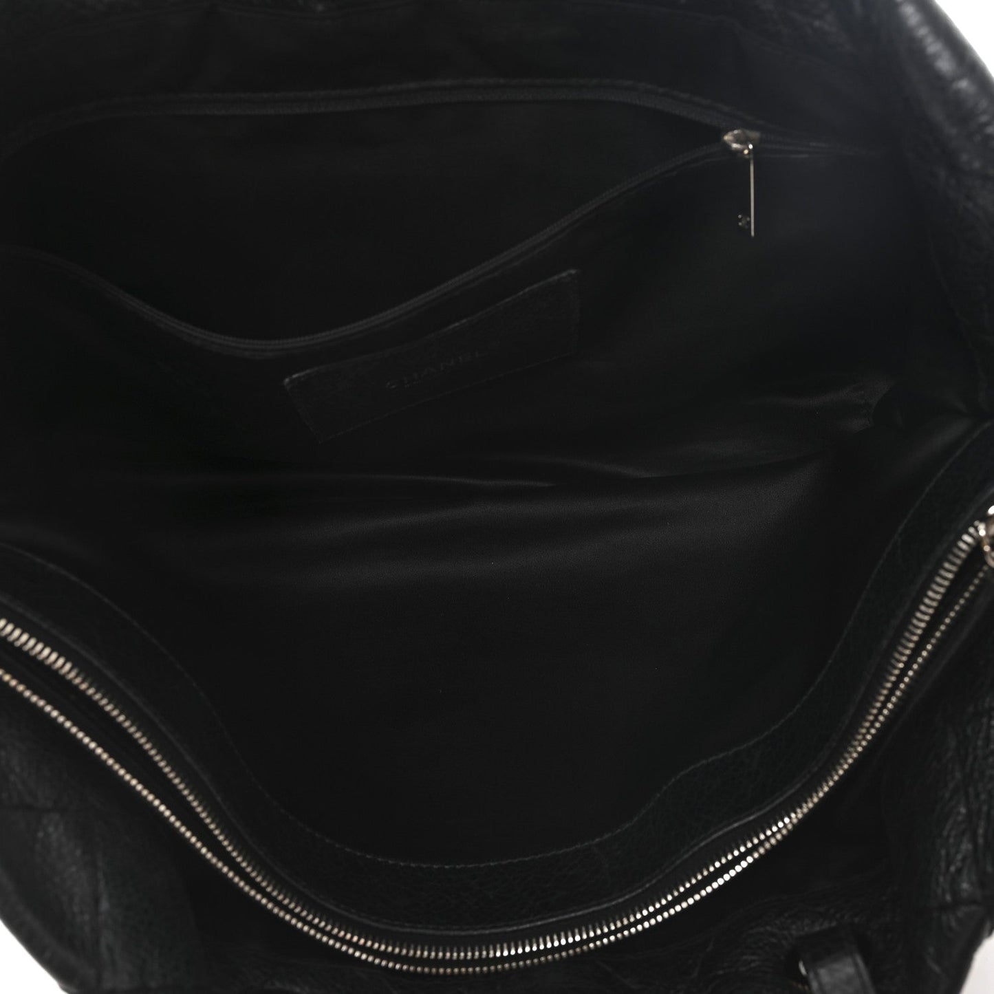 Glazed Calfskin Large On The Road Tote Black