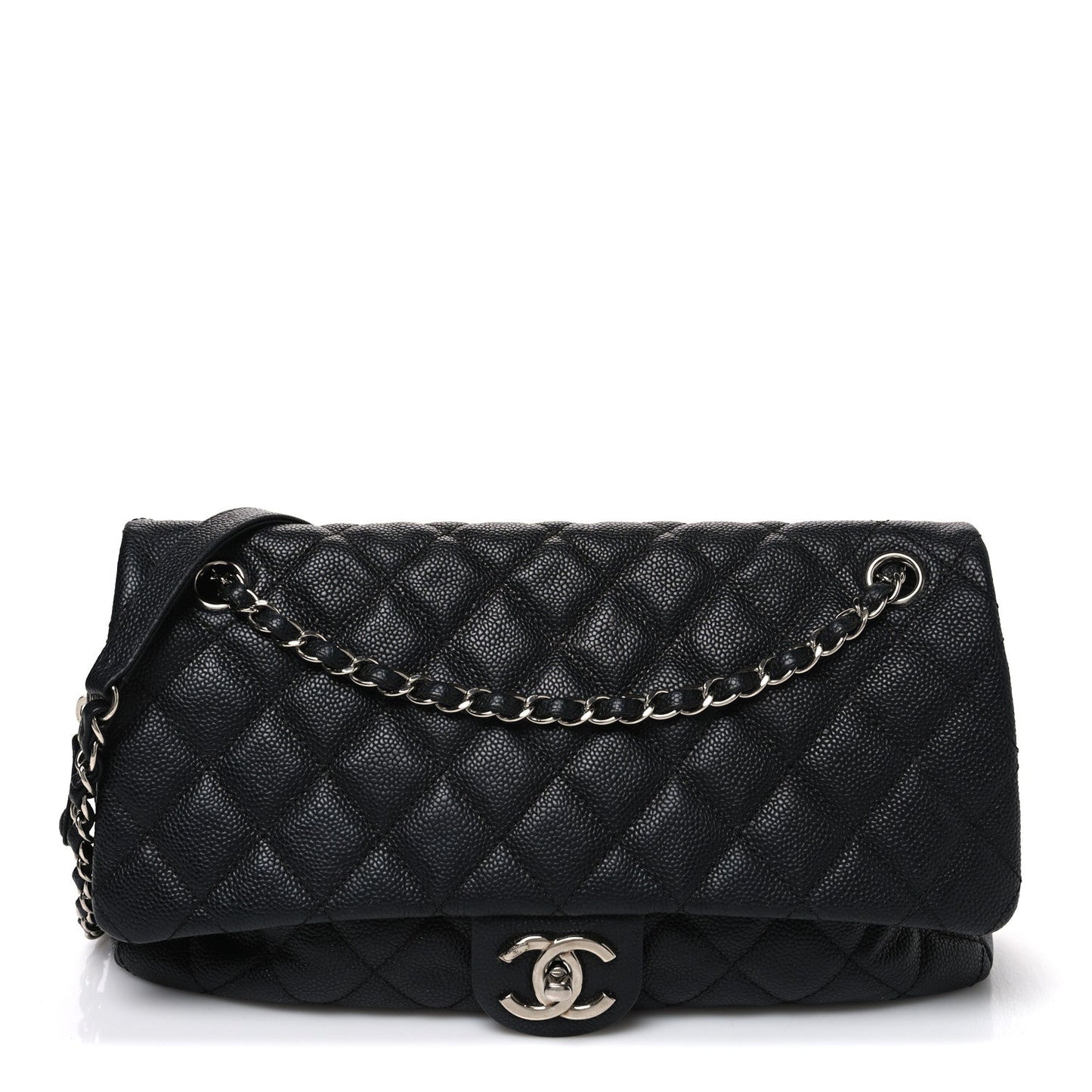 Caviar Quilted Jumbo Easy Flap Black