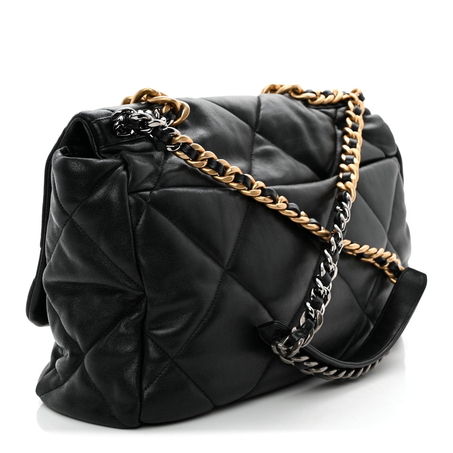 Lambskin Quilted Maxi Chanel 19 Flap Black