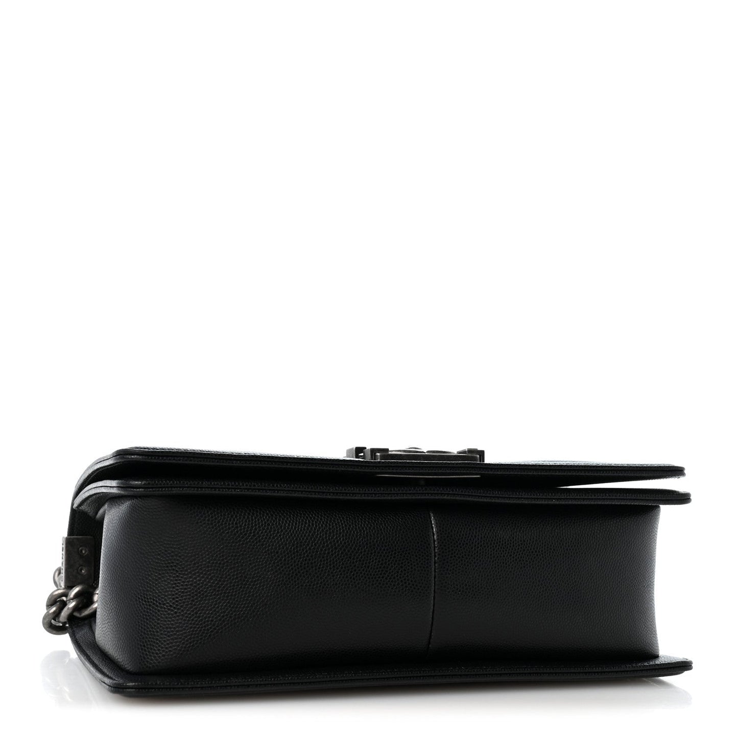 Caviar Chevron Quilted Medium Boy Flap Black