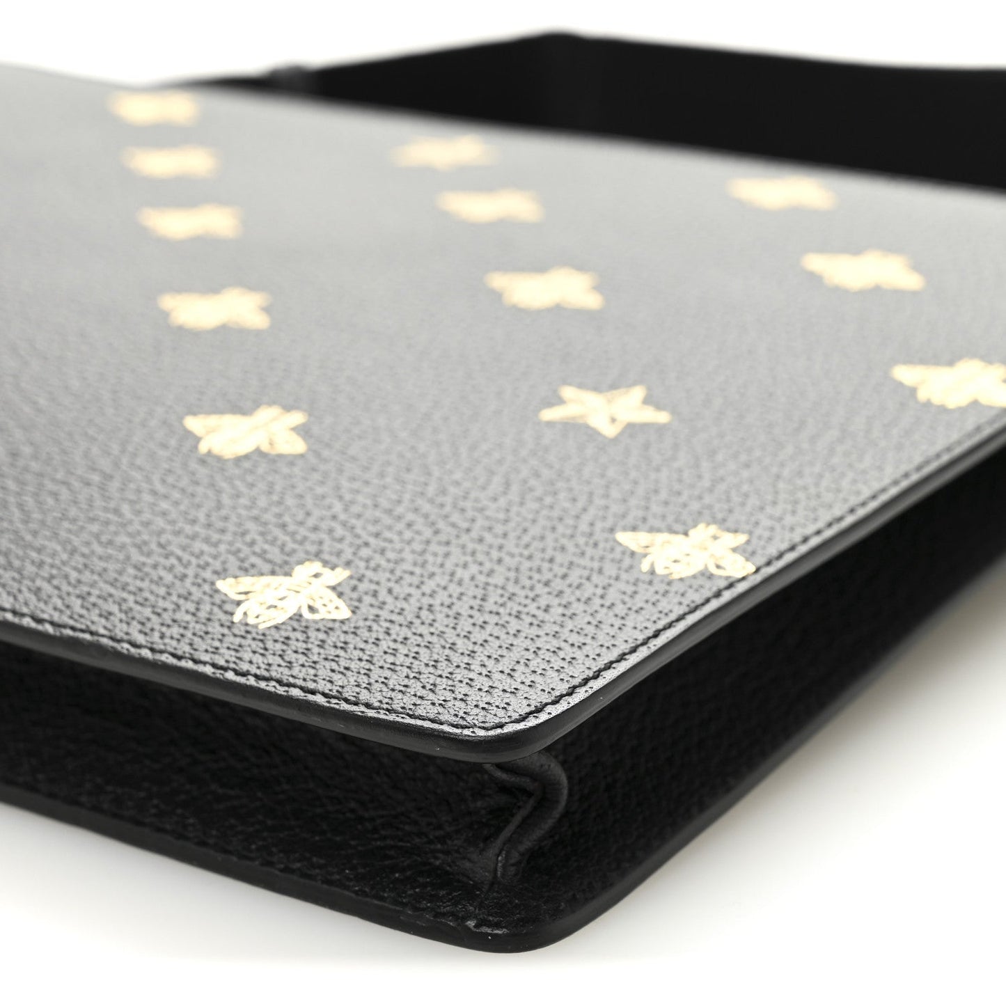 Grained Calfskin Bee Star Messenger Black