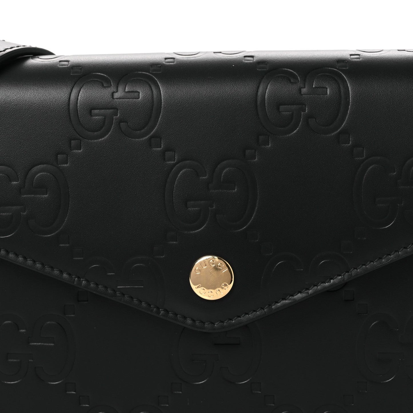 Gilbert Calfskin GG Super Mini Shoulder Bag Black
