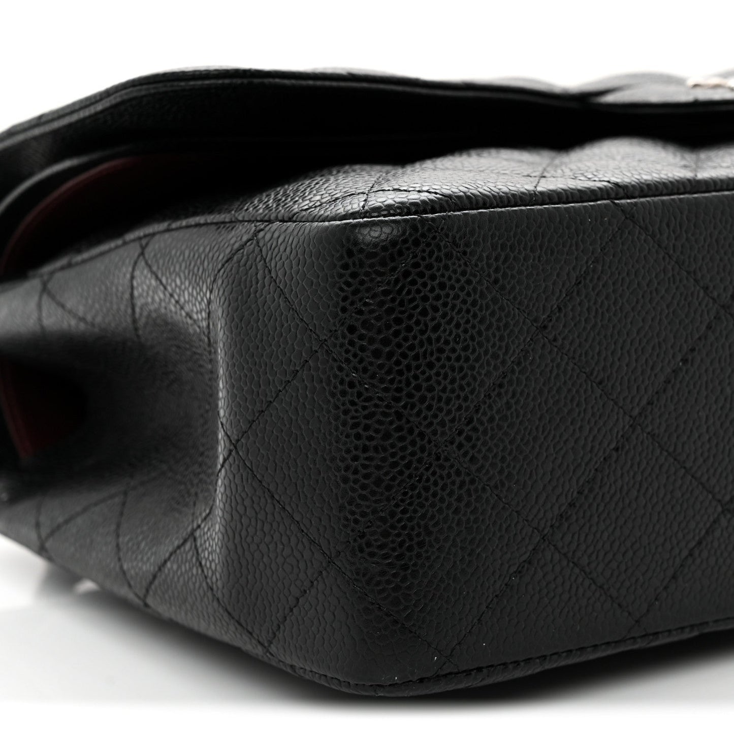Caviar Quilted Jumbo Double Flap Black