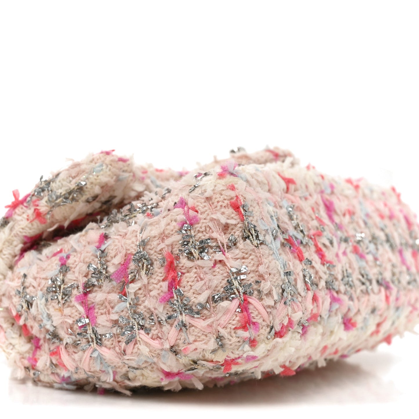 Tweed Quilted Mini Rectangular Flap Light Pink Silver Blue
