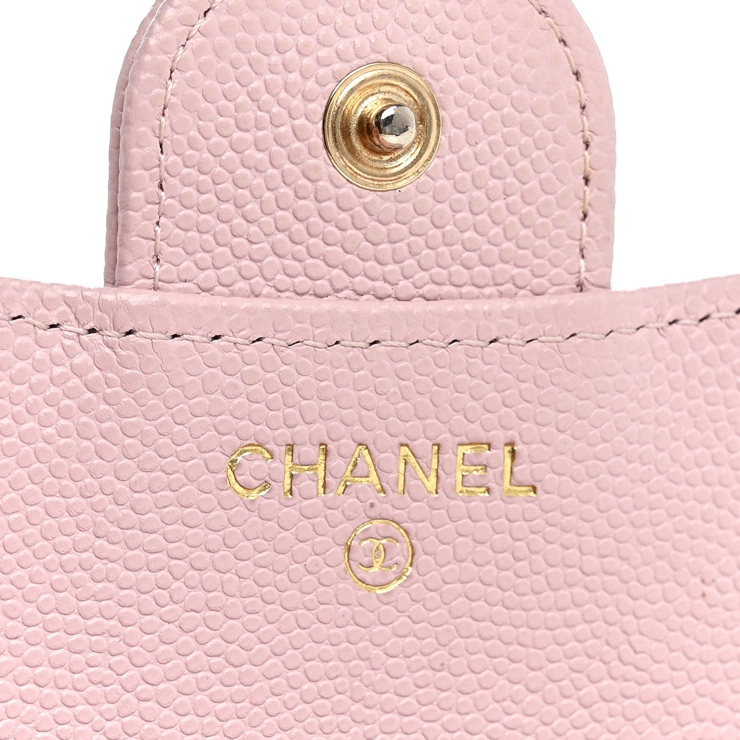 Caviar Quilted Compact Flap Wallet Light Pink