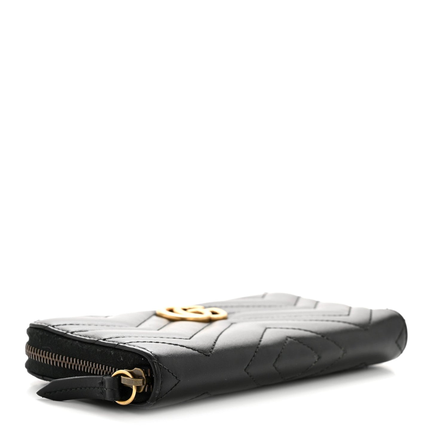 Calfskin Matelasse GG Marmont Zip Around Organizer Wallet Black