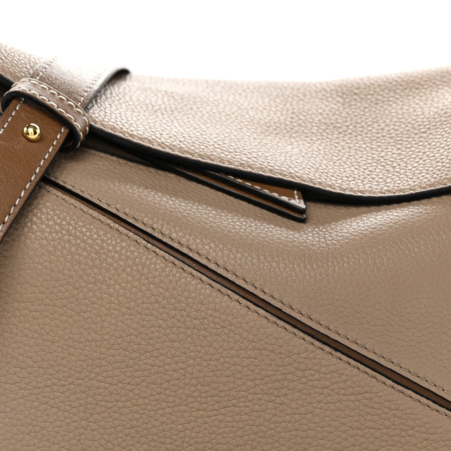 Grained Calfskin Small Puzzle Bag Sand Mink