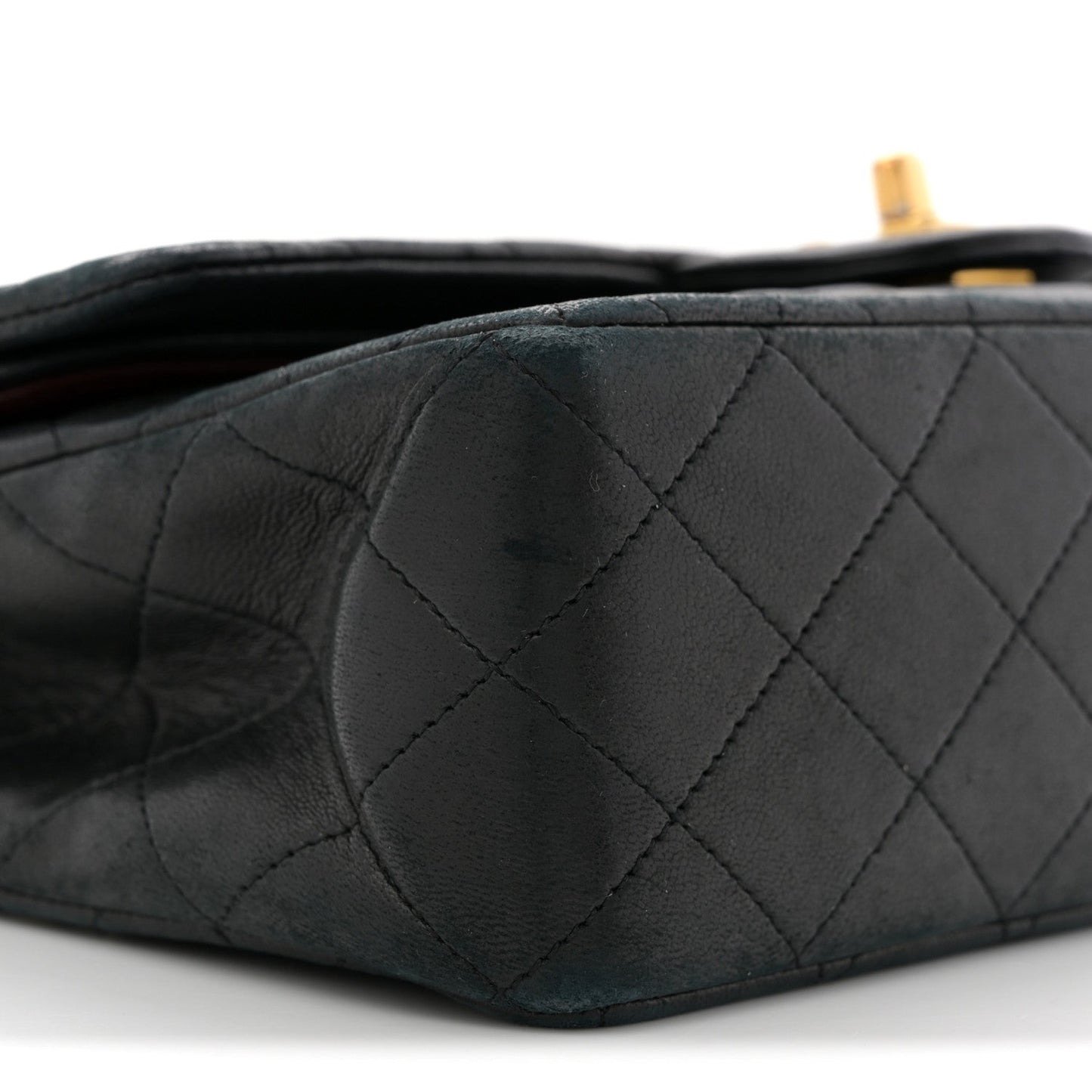 Lambskin Quilted Medium Double Flap Black