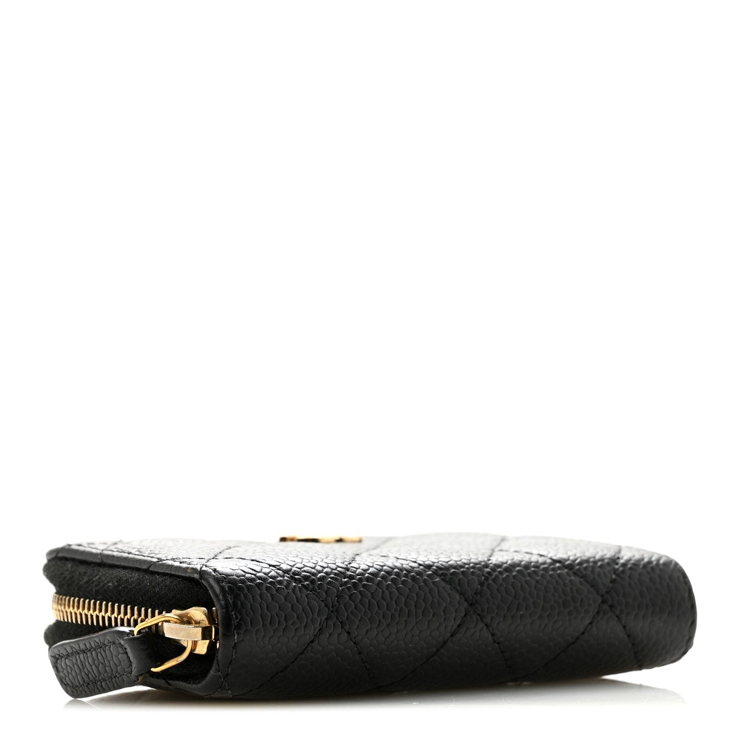 Caviar Quilted Zip Coin Purse Black