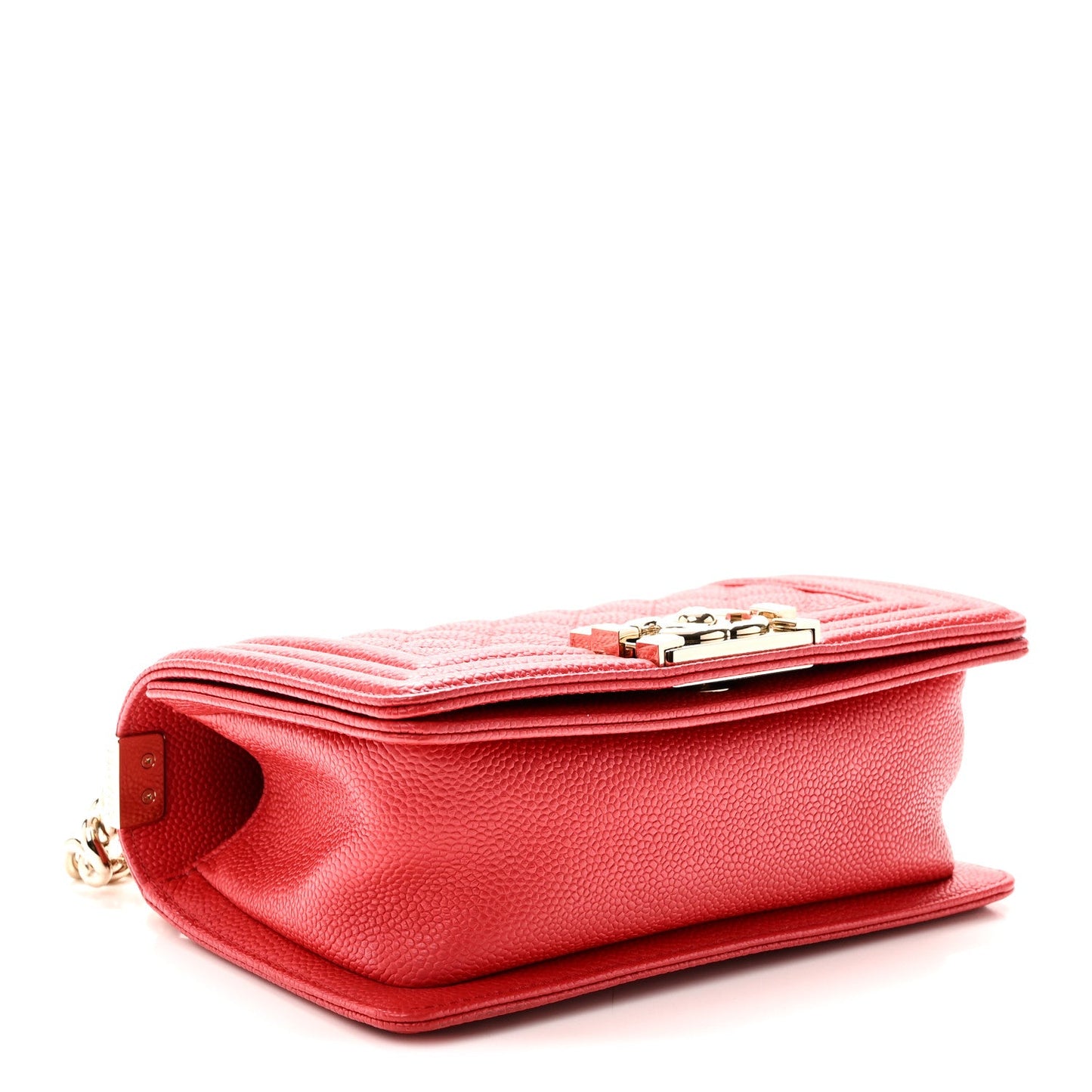 Caviar Quilted Small Boy Flap Red