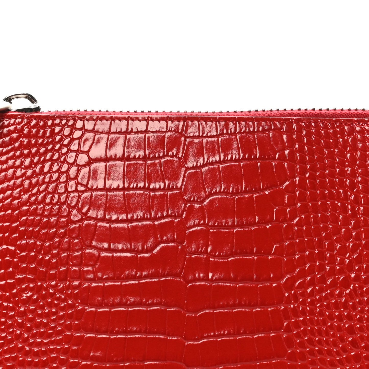 Calfskin Crocodile Embossed Mini Cabata Pouch Loubi