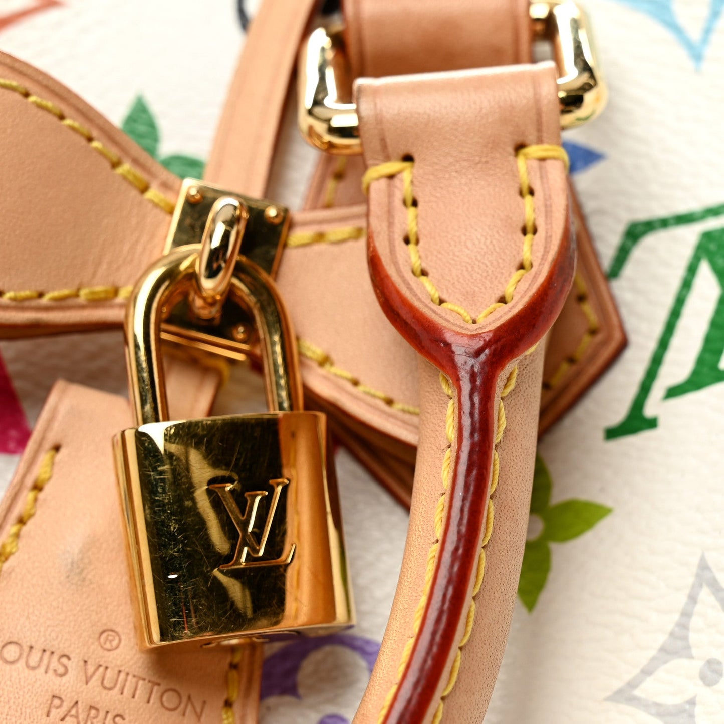LV X TM Monogram Multicolor Speedy Bandouliere 25 White