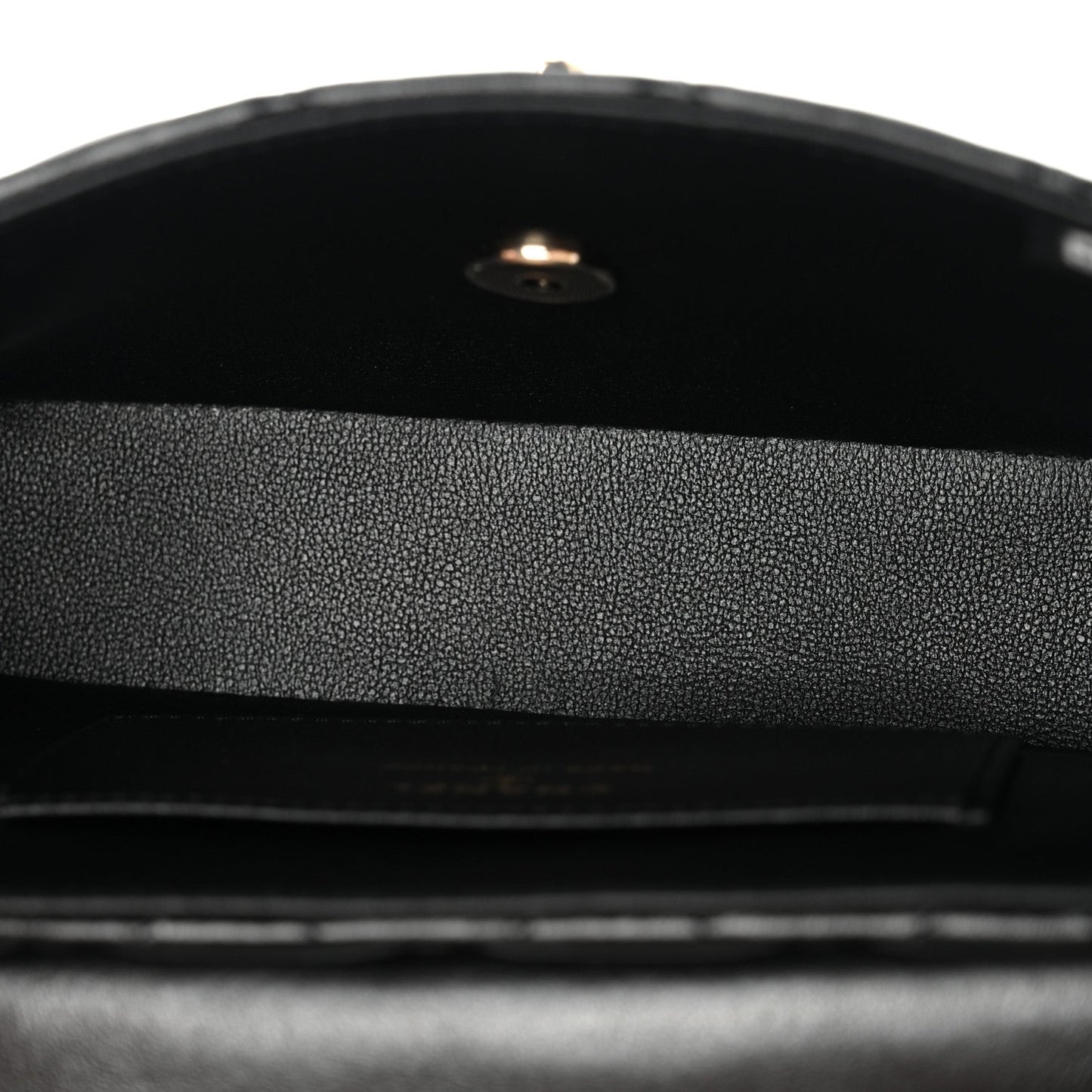 Lambskin Quilted Rectangular Phone Holder Clutch With Chain Black