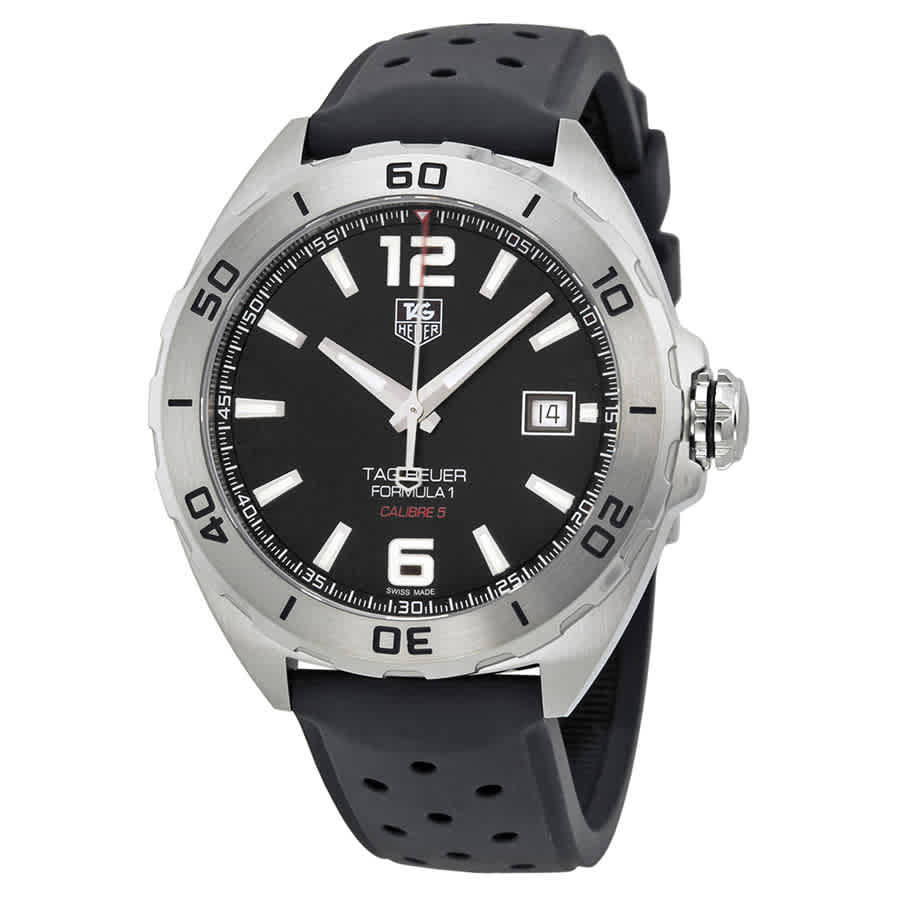Tag Heuer Formula 1 Automatic Black Dial Black Rubber Strap Watch for Men - WAZ2113.FT8023