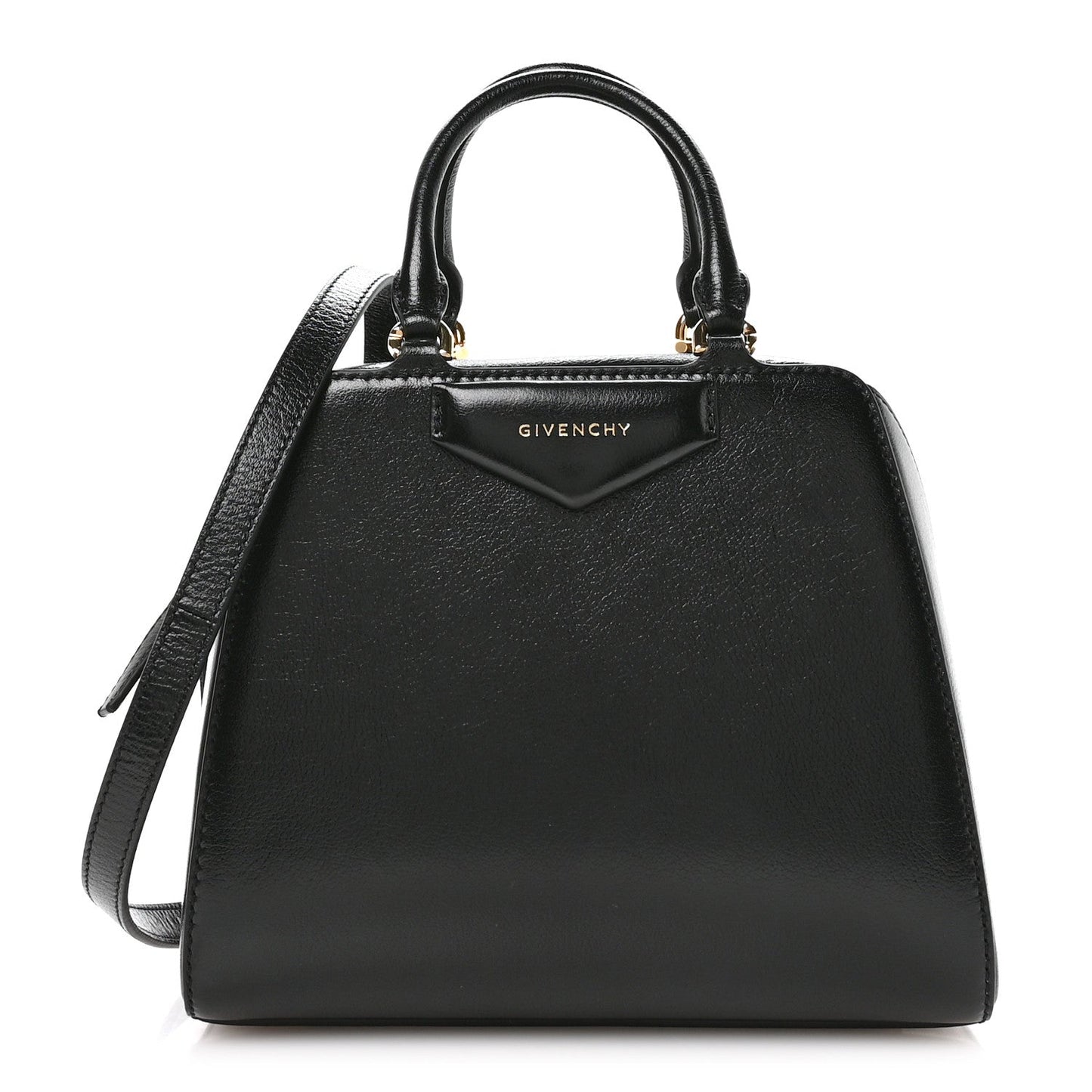 Tumbled Buffalo Mini Antigona Cube Bag Black
