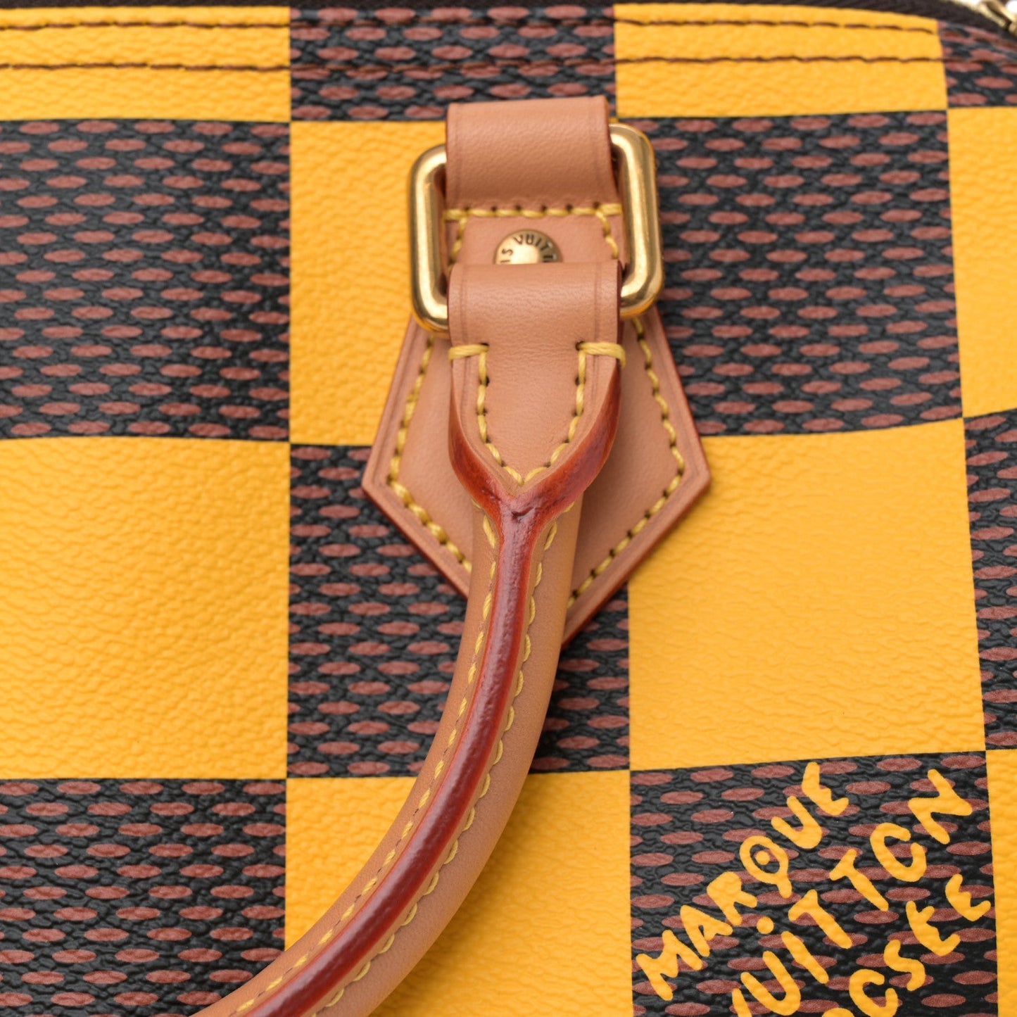 Damier Pop Speedy Bandouliere 25 Jaune Mat