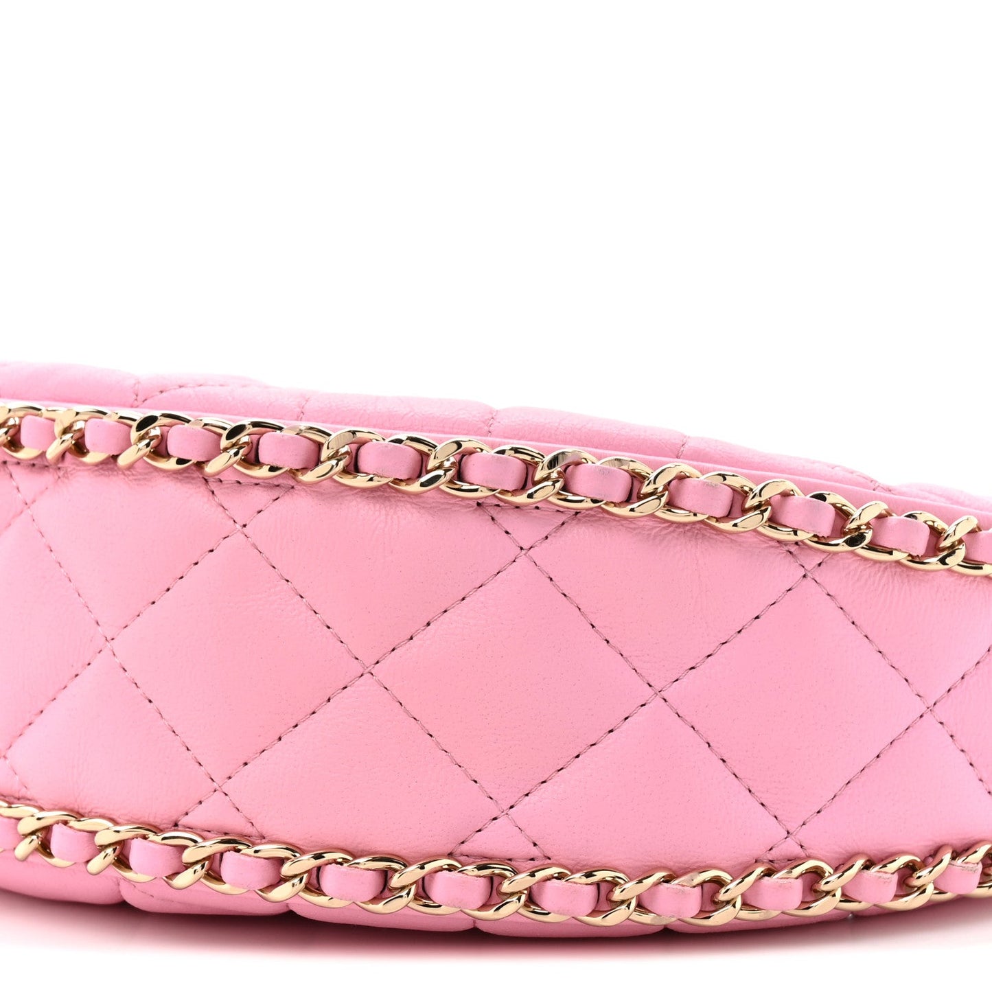 Lambskin Quilted Small Hobo Bag Pink