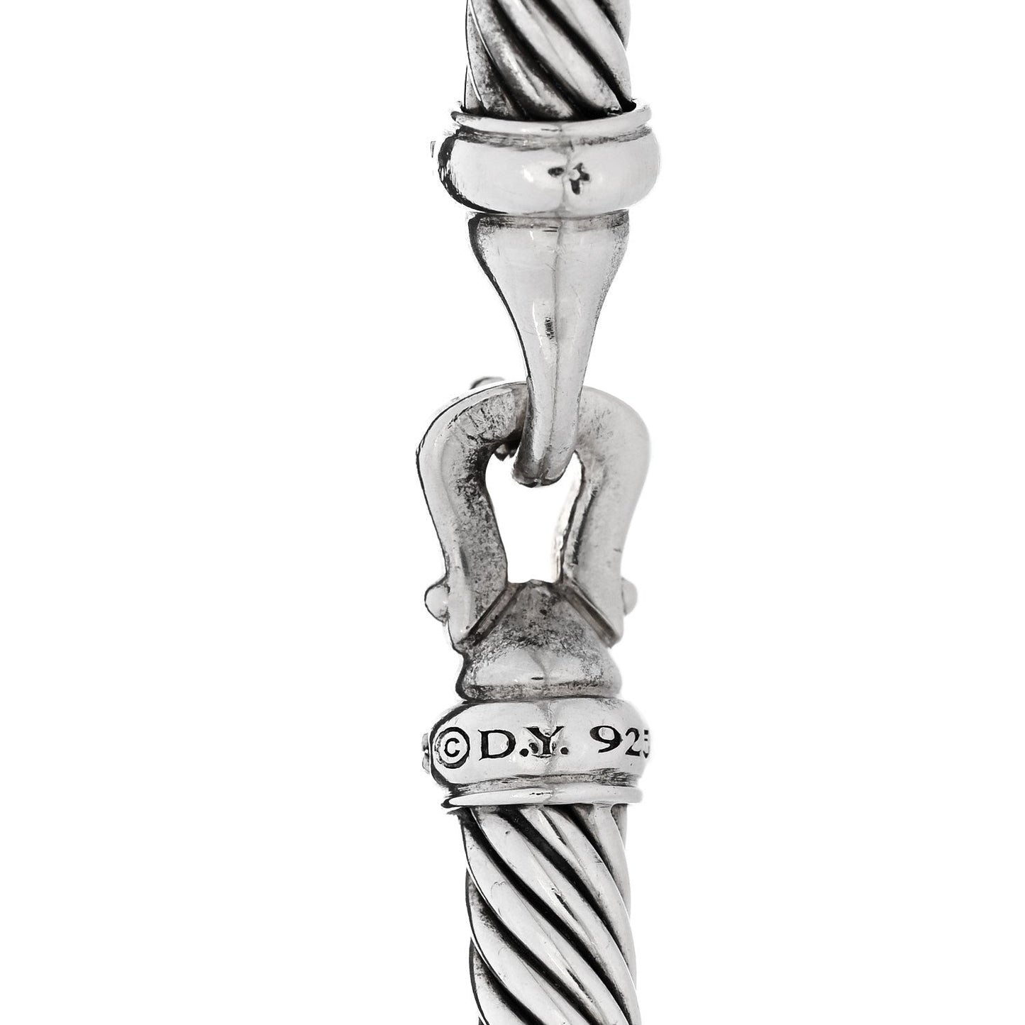 Sterling Silver Diamond 5mm Cable Buckle Bracelet