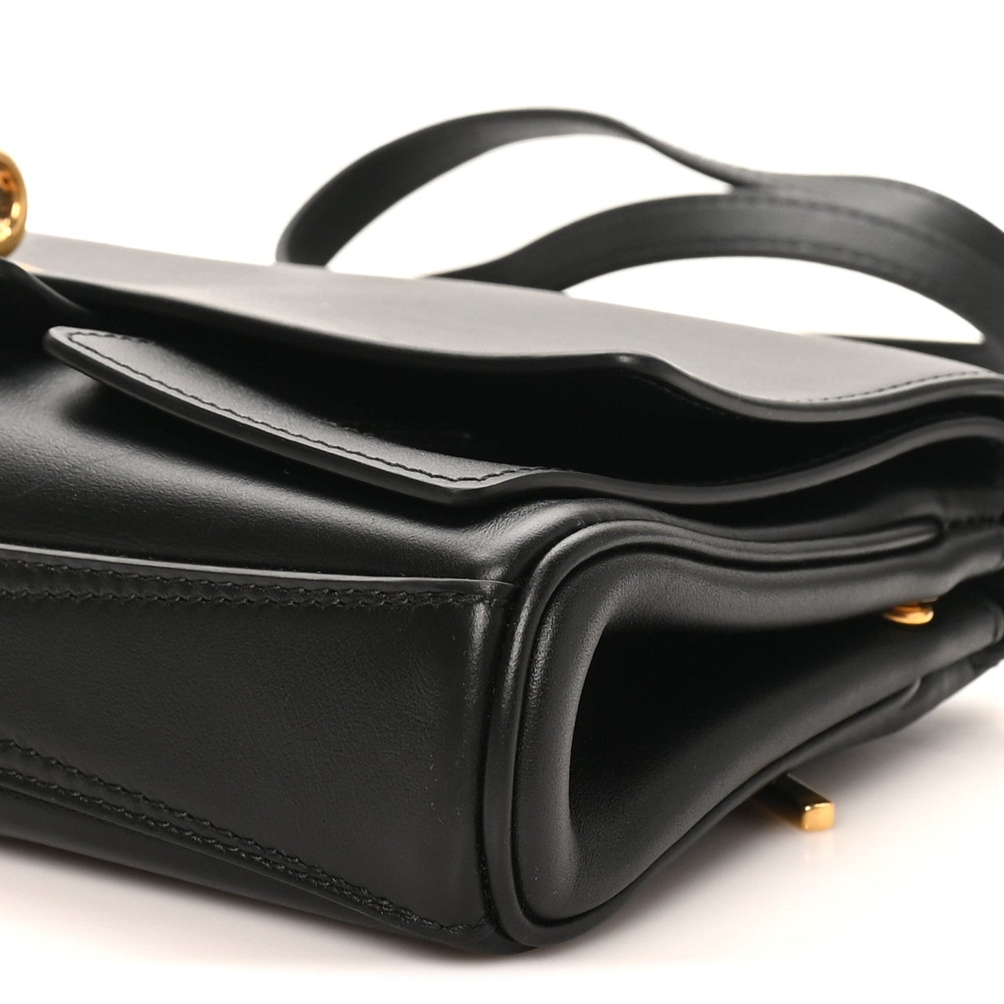 Smooth Calfskin Small Bel Air Clutch On Strap Black Black