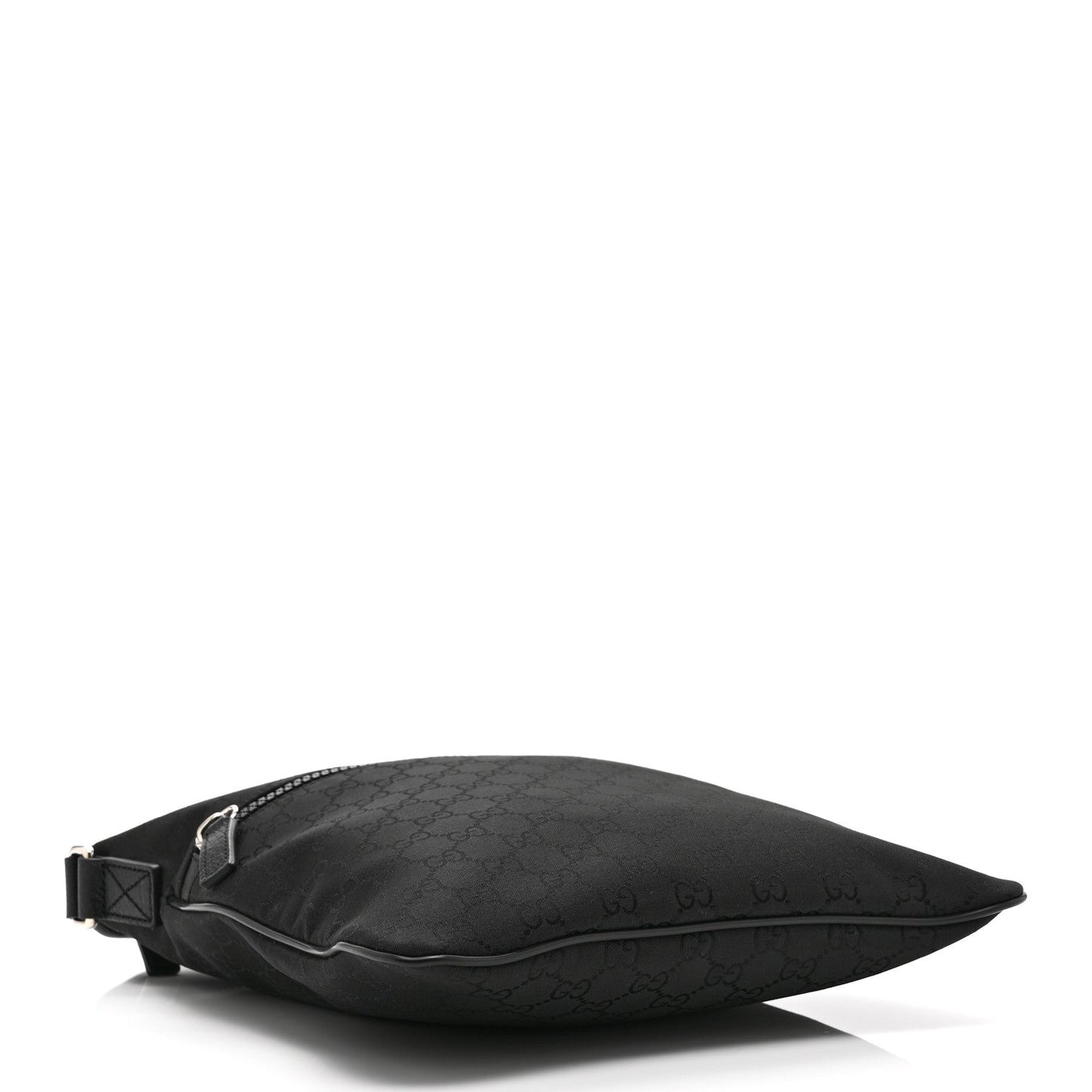 Nylon Monogram Medium Flat Messenger Bag Black