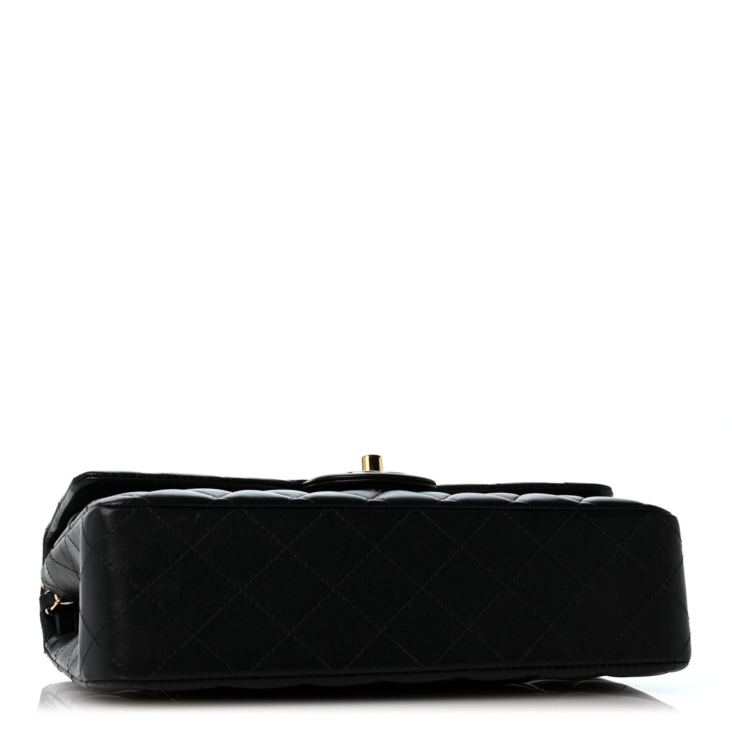 Lambskin Quilted Medium Double Flap Black