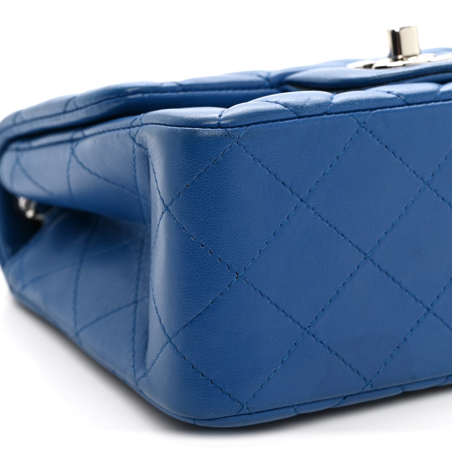 Lambskin Quilted Mini Square Flap Blue