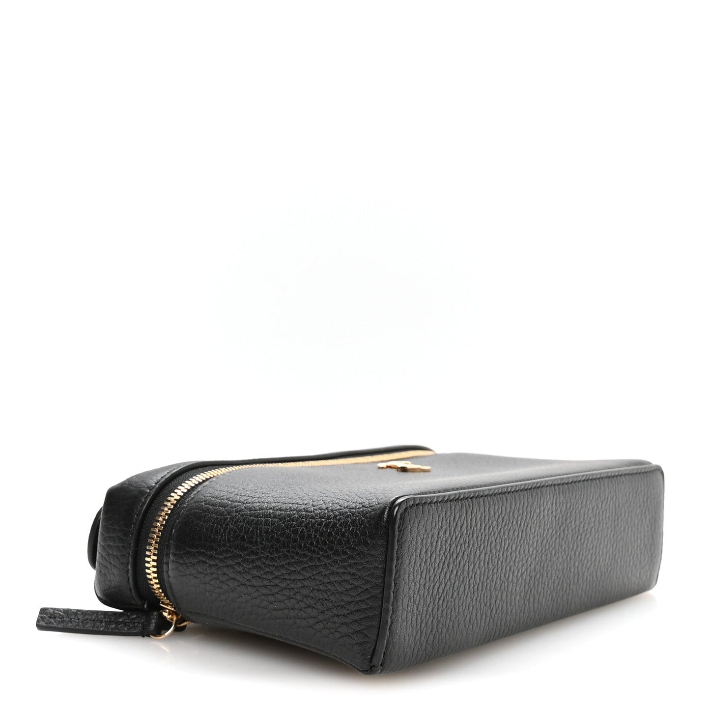 Grained Calfskin Small Supple Trapeze Vanity With Chain Black