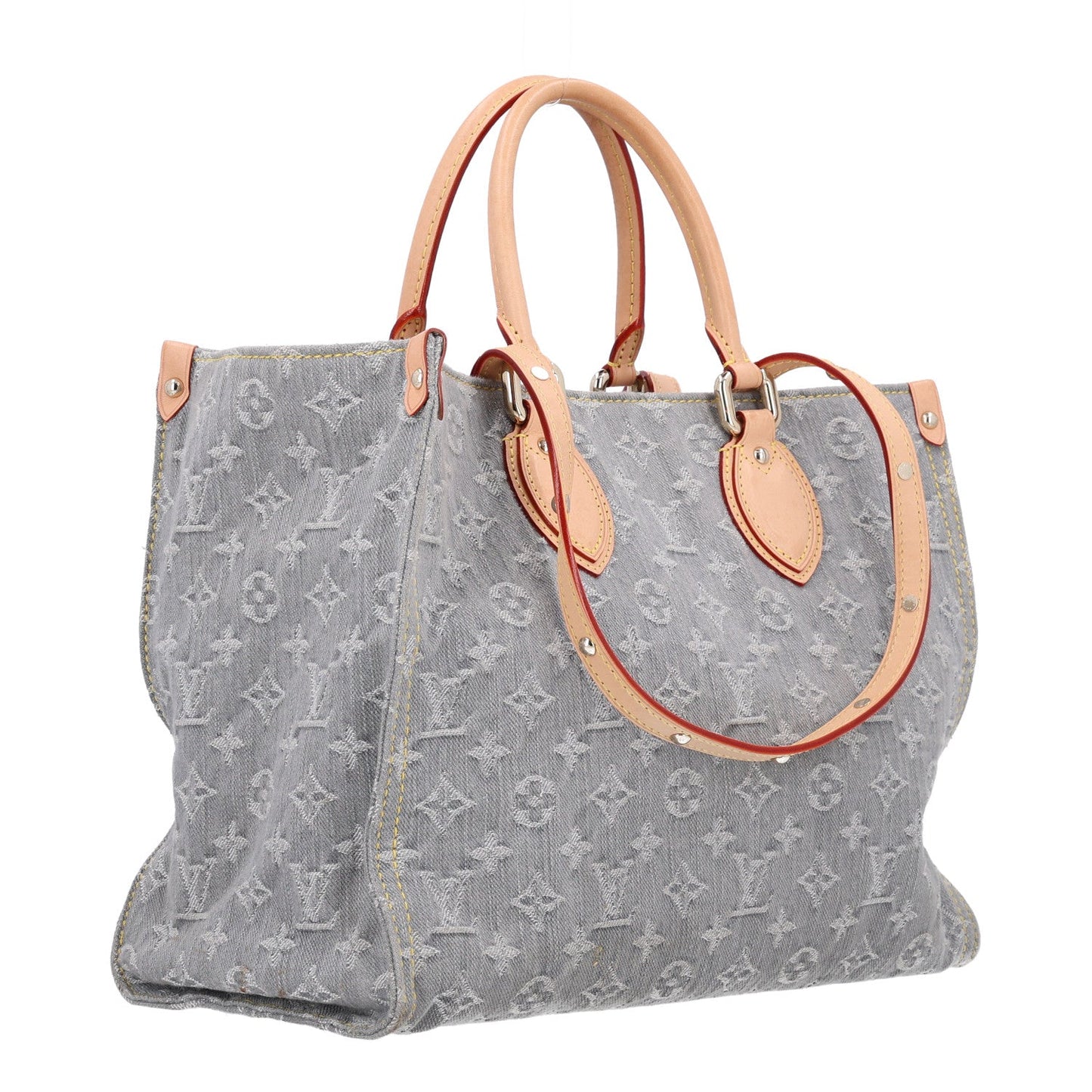 Monogram Denim Onthego MM Washed Grey