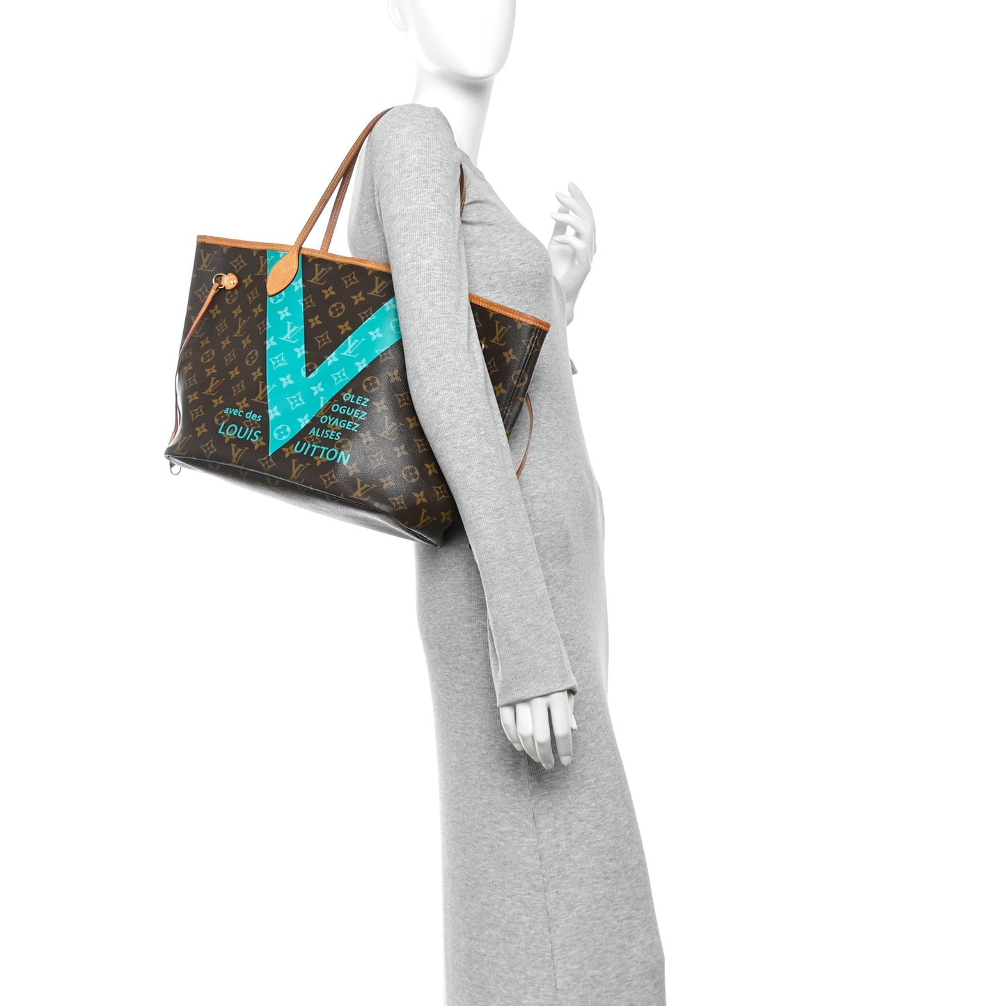 Monogram V Neverfull MM Turquoise