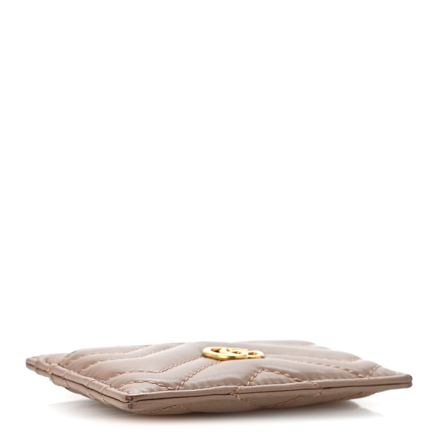 Calfskin Matelasse GG Marmont Card Holder Porcelain Rose