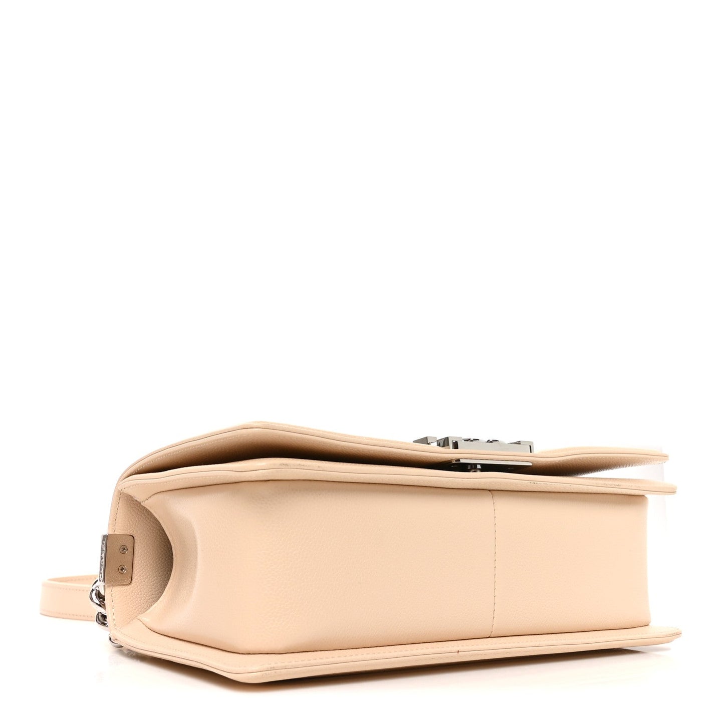 Caviar Quilted Medium Boy Flap Beige