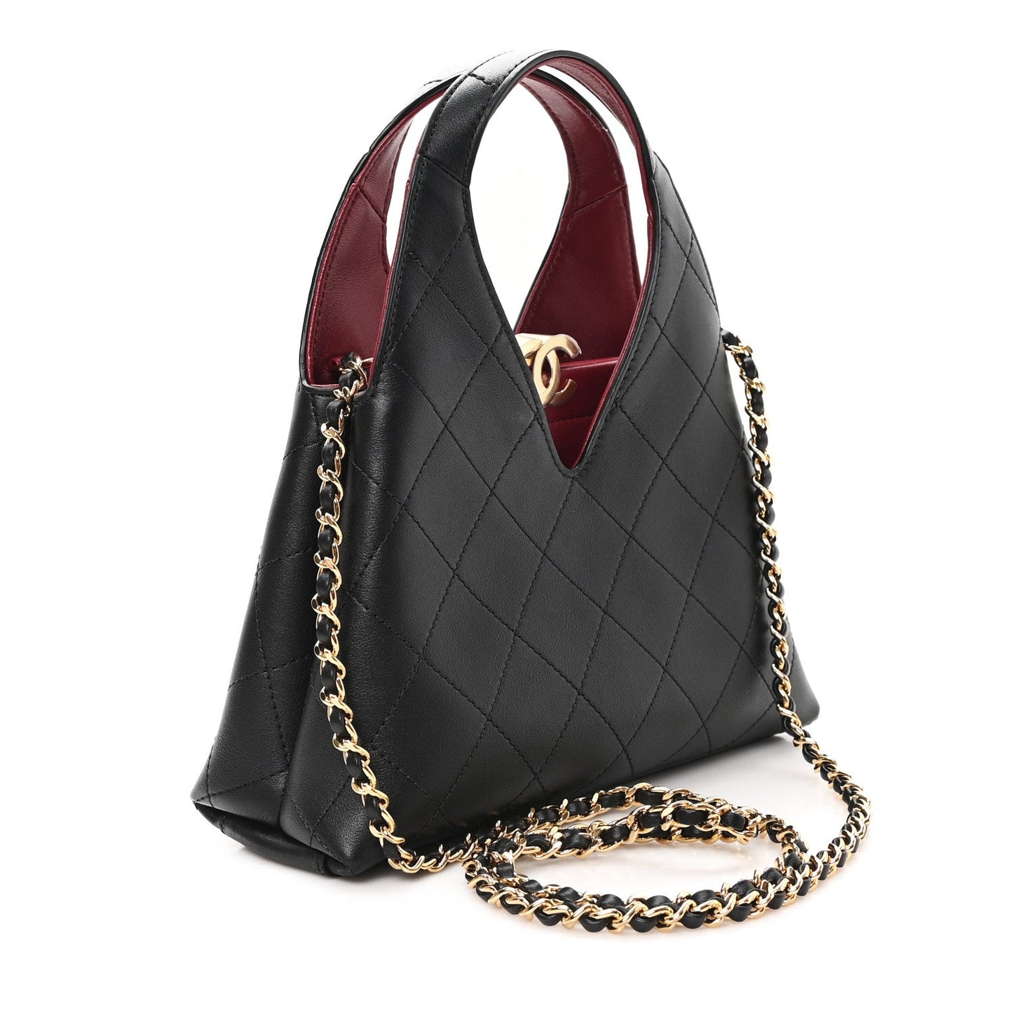 Calfskin Chic Lady Small Shopping Tote Black
