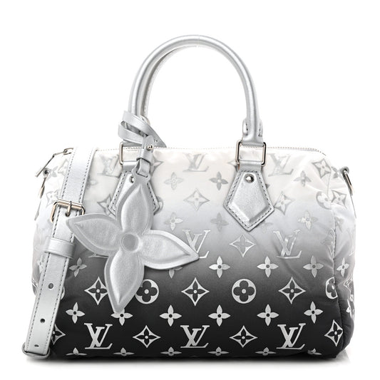 Nylon Monogram Gradient LV Snow Speedy Bandouliere 25 Frost